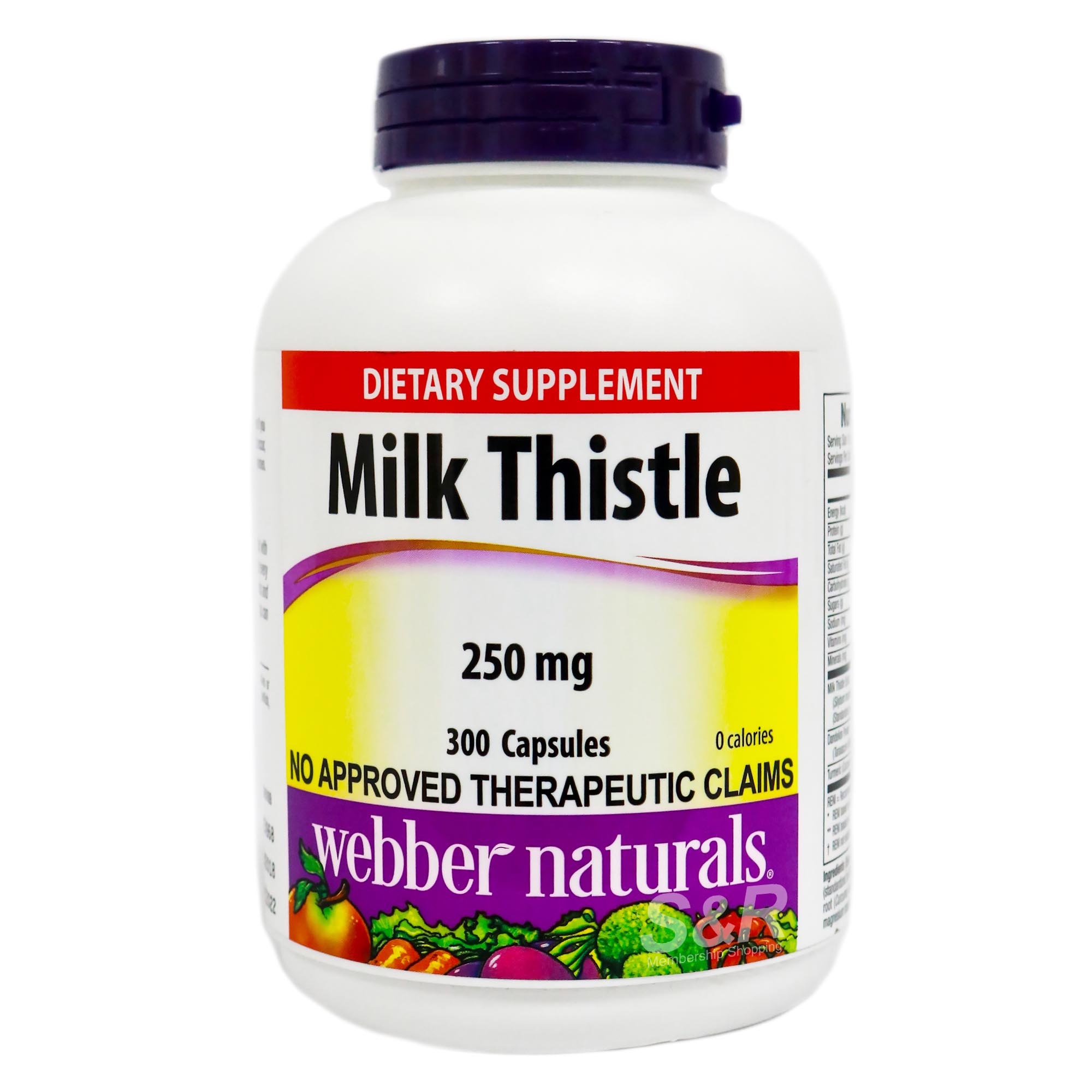 Webber Naturals 250mg Milk Thistle Food Supplement 300pcs Webber Naturals 250mg Milk Thistle Food Supplement 300pcs